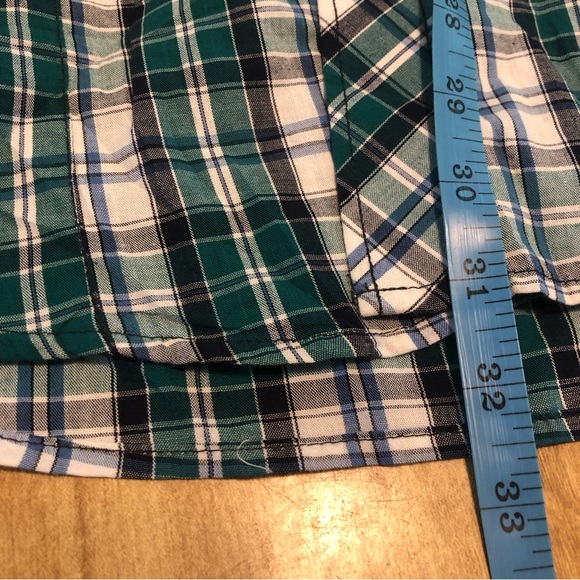 True Religion Green Plaid Embroidered Mens Button Down Short Sleeve Shirt XXL - Picture 7 of 9